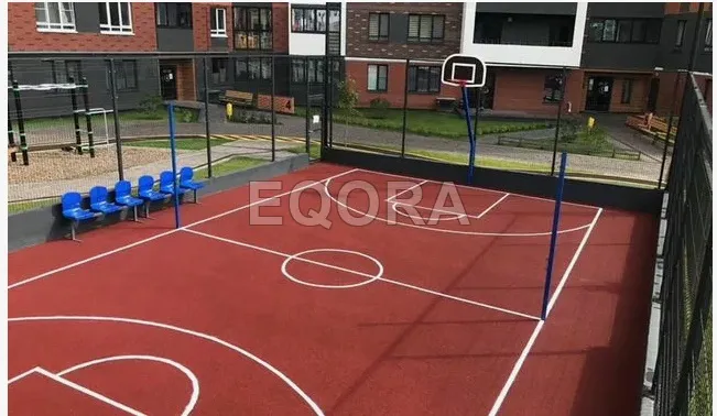 Бесшовное покрытие из резиновой крошки для баскетбольной площадки в Заводоуковске